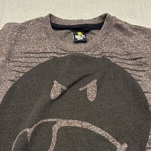 SMILEY WORLD Men's Charcoal Crewneck Sweater medium